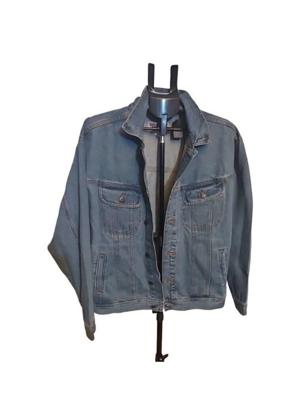 Wrangler Rugged Wear Blue Denim Jean Jacket Size XL